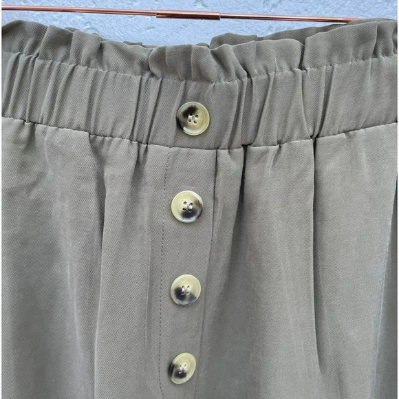 Zara Womens Cuffed Work High Waist Ankle Pants Olive Green Sz XL - Picture 10 of 10